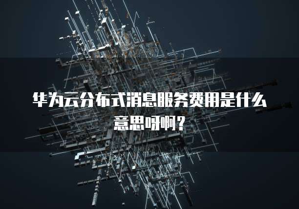 华为云分布式消息服务费用是什么意思呀啊?
