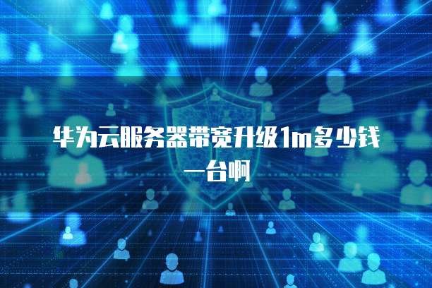 华为云服务器带宽升级1m多少钱一台啊