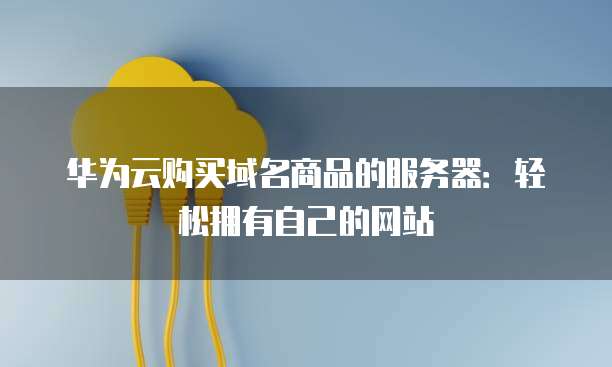 华为云购买域名商品的服务器:轻松拥有自己的网站