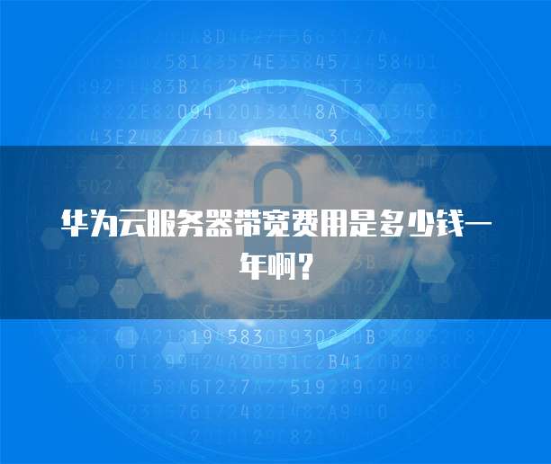 华为云服务器带宽费用是多少钱一年啊?