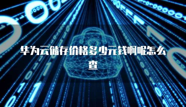 华为云储存价格多少元钱啊呢怎么查