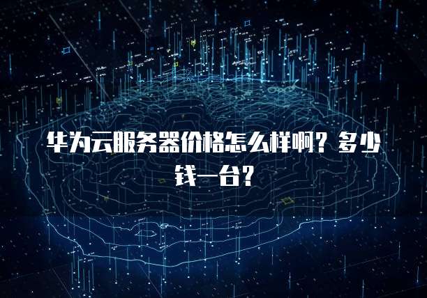 华为云服务器价格怎么样啊?多少钱一台?