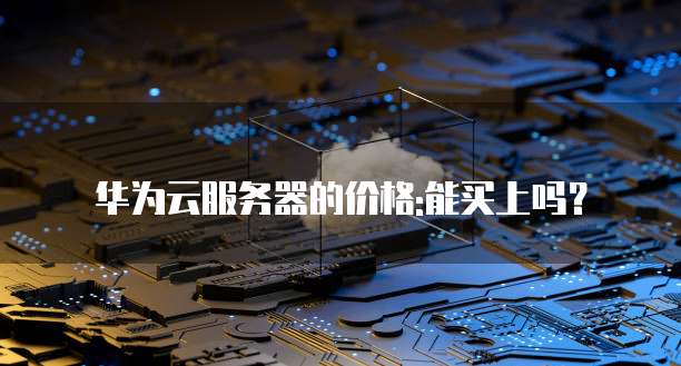 华为云服务器的价格:能买上吗？