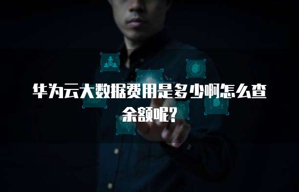 华为云大数据费用是多少啊怎么查余额呢?