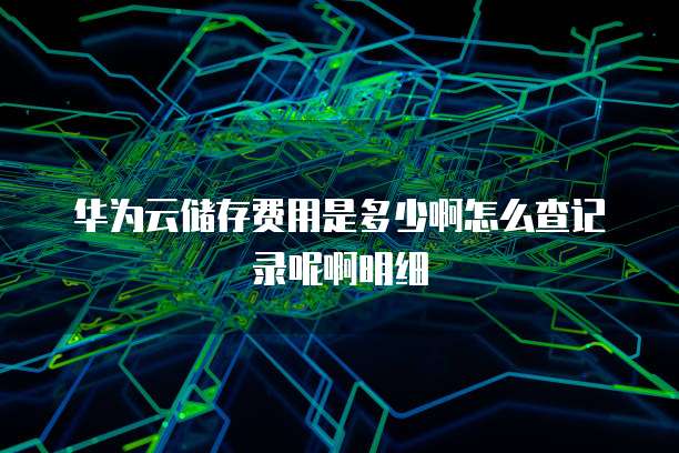 华为云储存费用是多少啊怎么查记录呢啊明细