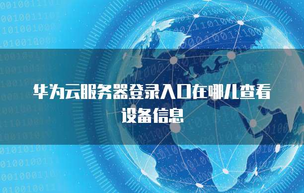 华为云服务器登录入口在哪儿查看设备信息