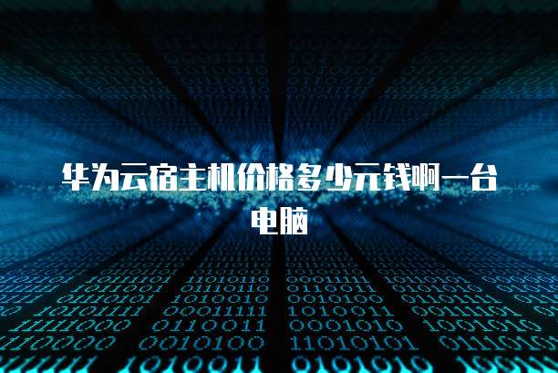 华为云宿主机价格多少元钱啊一台电脑