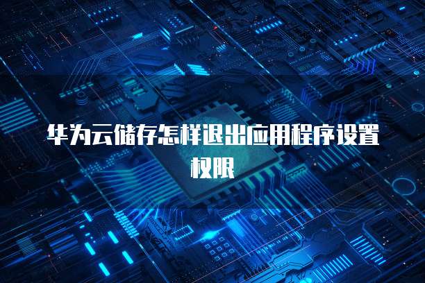 华为云储存怎样退出应用程序设置权限