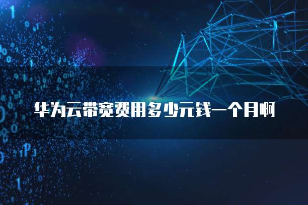 华为云带宽费用多少元钱一个月啊