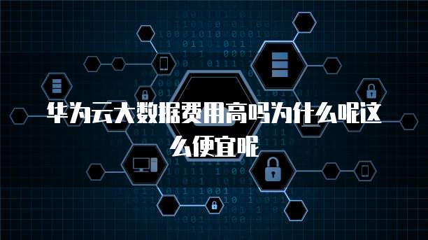 华为云大数据费用高吗为什么呢这么便宜呢