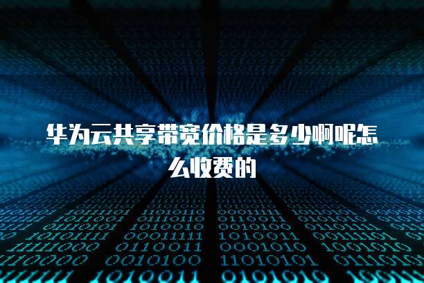 华为云共享带宽价格是多少啊呢怎么收费的