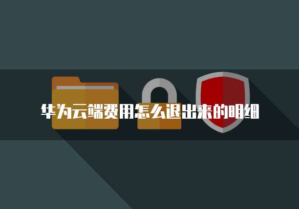 华为云端费用怎么退出来的明细