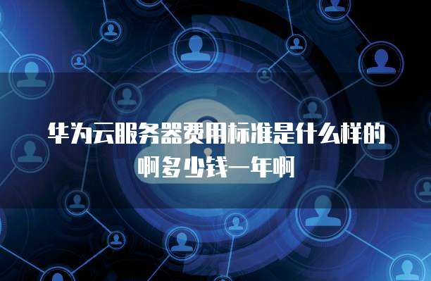 华为云服务器费用标准是什么样的啊多少钱一年啊