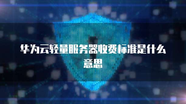 华为云轻量服务器收费标准是什么意思