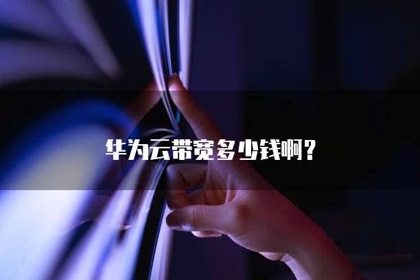 华为云带宽多少钱啊?
