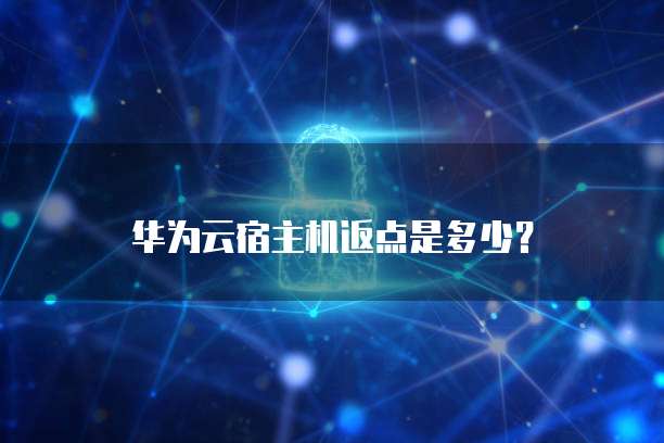华为云宿主机返点是多少?