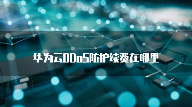 华为云DDoS防护续费在哪里