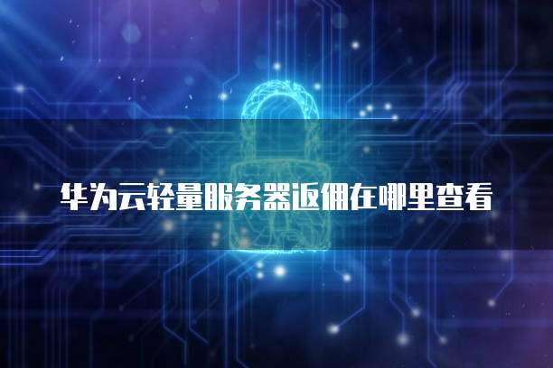 华为云轻量服务器返佣在哪里查看