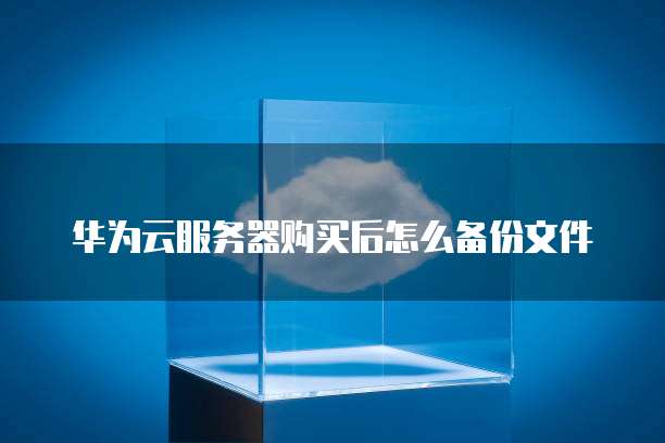 华为云服务器购买后怎么备份文件