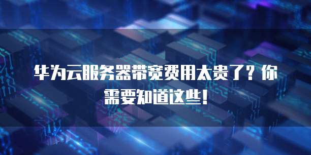 华为云服务器带宽费用太贵了?你需要知道这些!