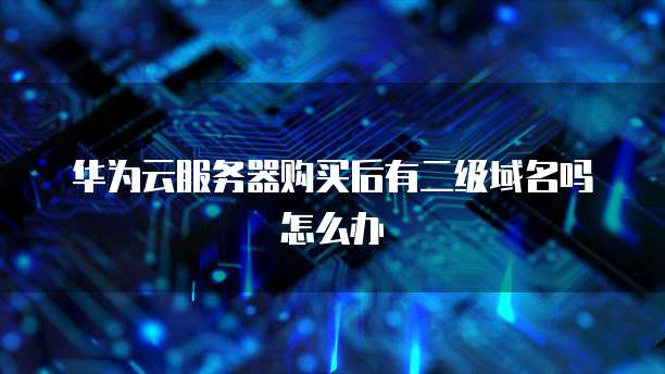 华为云服务器购买后有二级域名吗怎么办