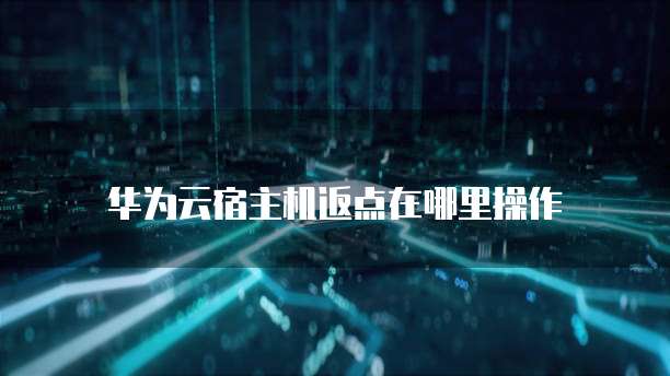 华为云宿主机返点在哪里操作