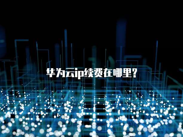华为云ip续费在哪里?