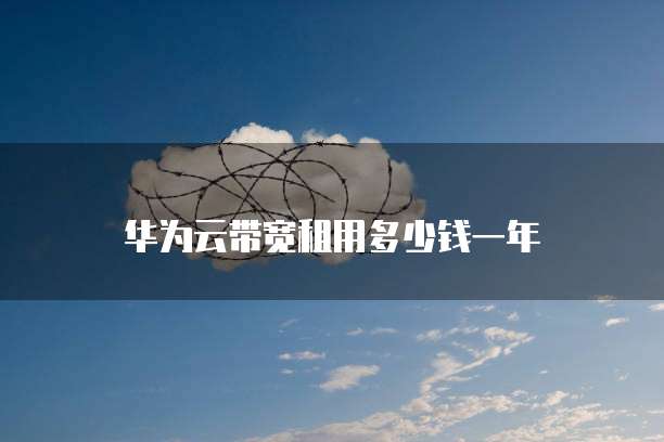 华为云带宽租用多少钱一年
