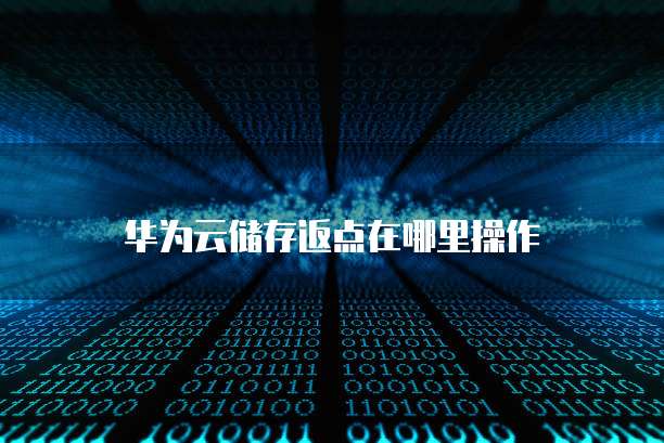 华为云储存返点在哪里操作