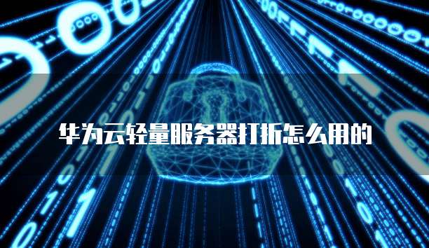 华为云轻量服务器打折怎么用的