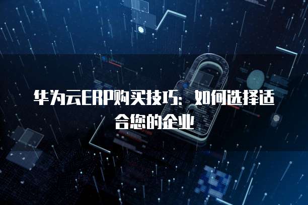 华为云ERP购买技巧:如何选择适合您的企业