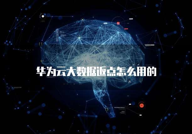 华为云大数据返点怎么用的