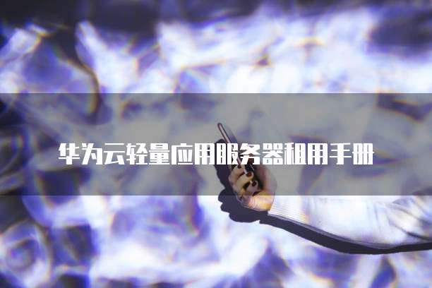 华为云轻量应用服务器租用手册