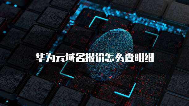 华为云域名报价怎么查明细