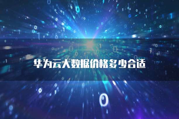 华为云大数据价格多少合适