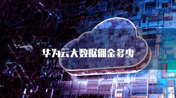华为云大数据佣金多少
