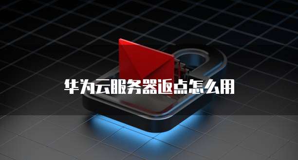 华为云服务器返点怎么用