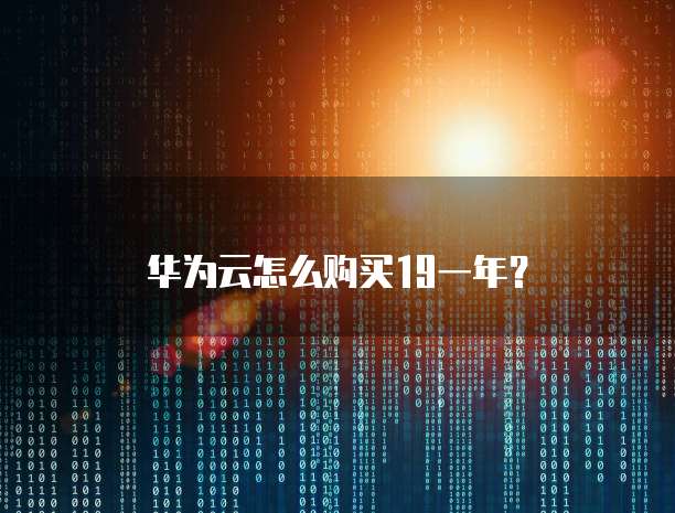 华为云怎么购买19一年?