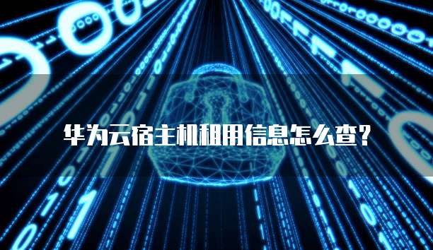 华为云宿主机租用信息怎么查?