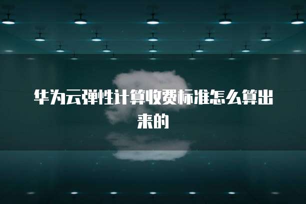 华为云弹性计算收费标准怎么算出来的