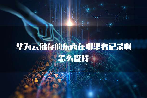 华为云储存的东西在哪里看记录啊怎么查找