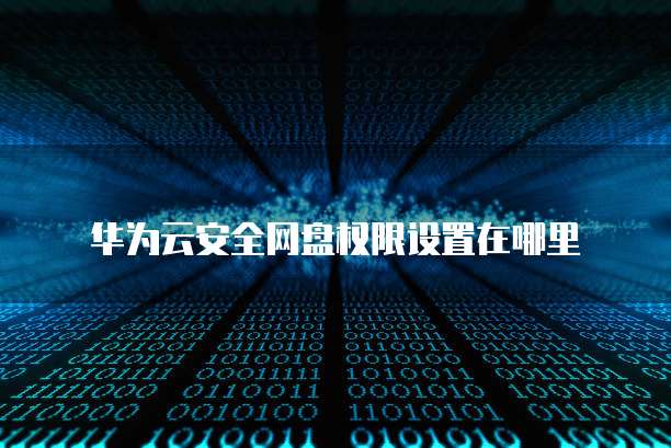 华为云安全网盘权限设置在哪里
