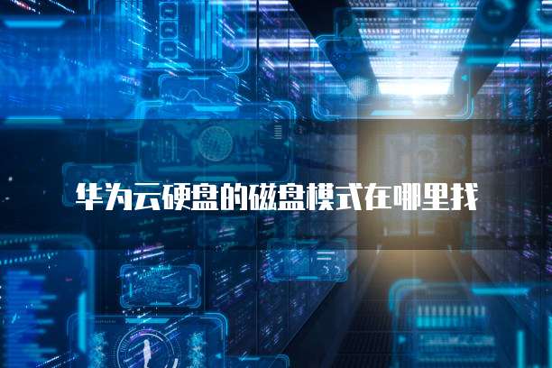 华为云硬盘的磁盘模式在哪里找