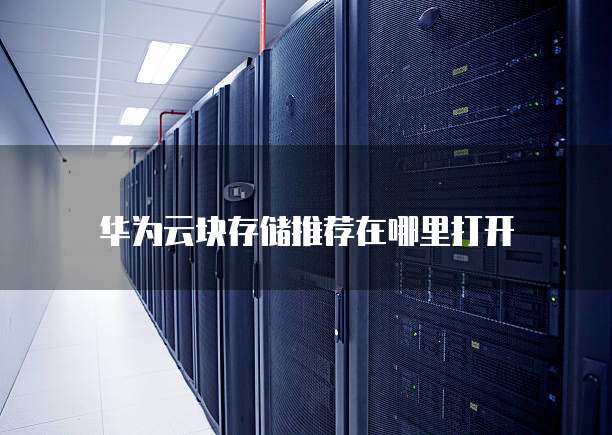 华为云块存储推荐在哪里打开