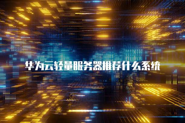 华为云轻量服务器推荐什么系统