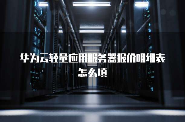 华为云轻量应用服务器报价明细表怎么填