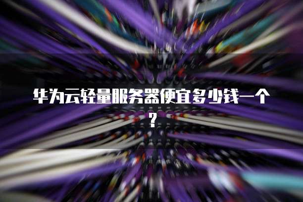 华为云轻量服务器便宜多少钱一个?