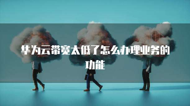 华为云带宽太低了怎么办理业务的功能