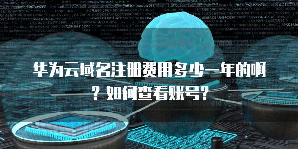 华为云域名注册费用多少一年的啊?如何查看账号?