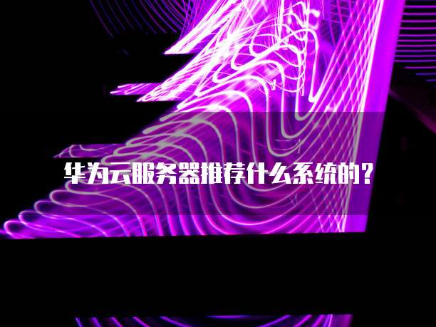 华为云服务器推荐什么系统的?